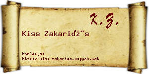 Kiss Zakariás névjegykártya