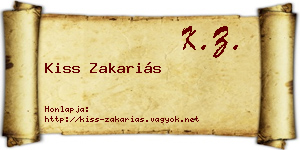 Kiss Zakariás névjegykártya